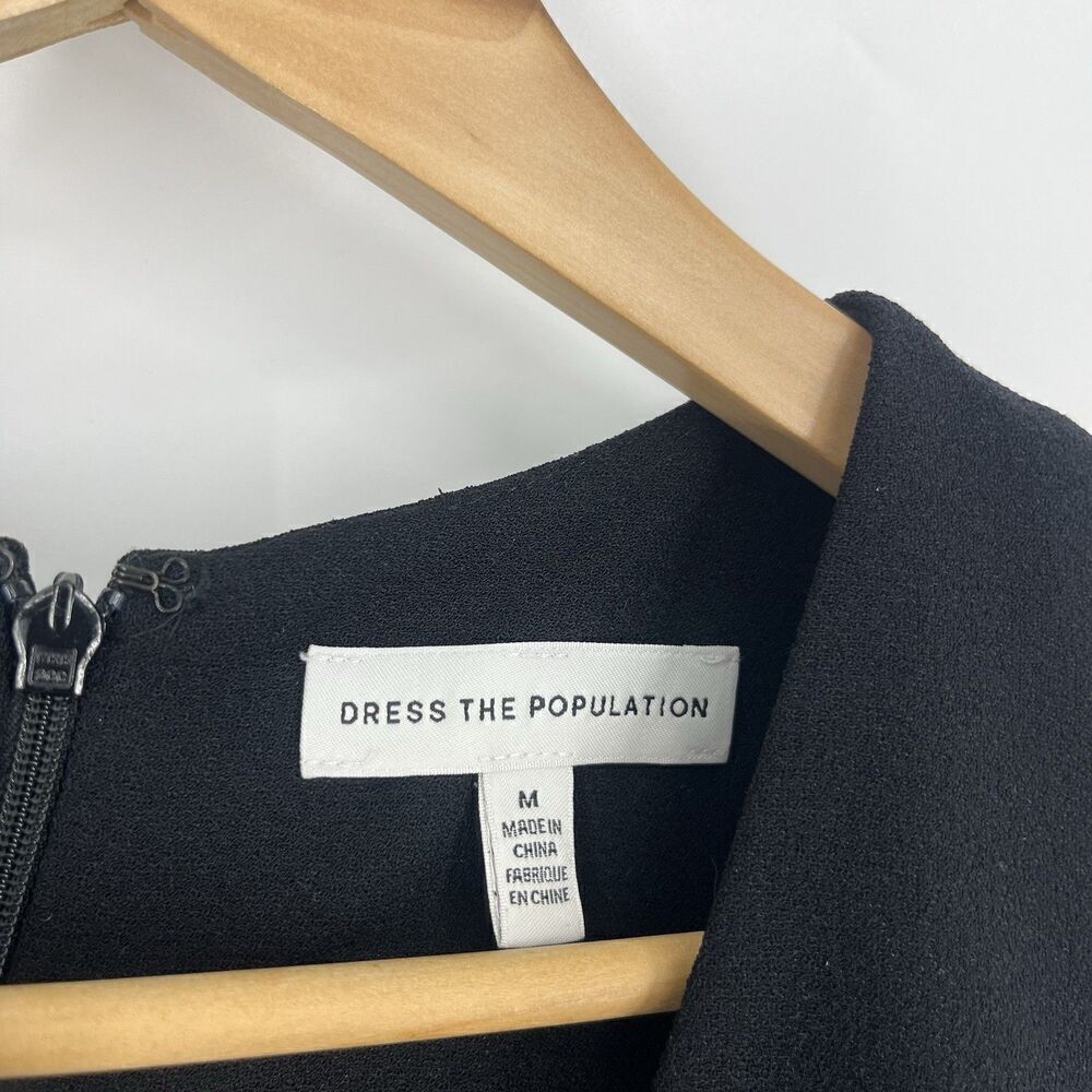 Dress the Population Dress Size Medium Womens Black Catalina Pockets Sleeveless - Picture 3 of 9